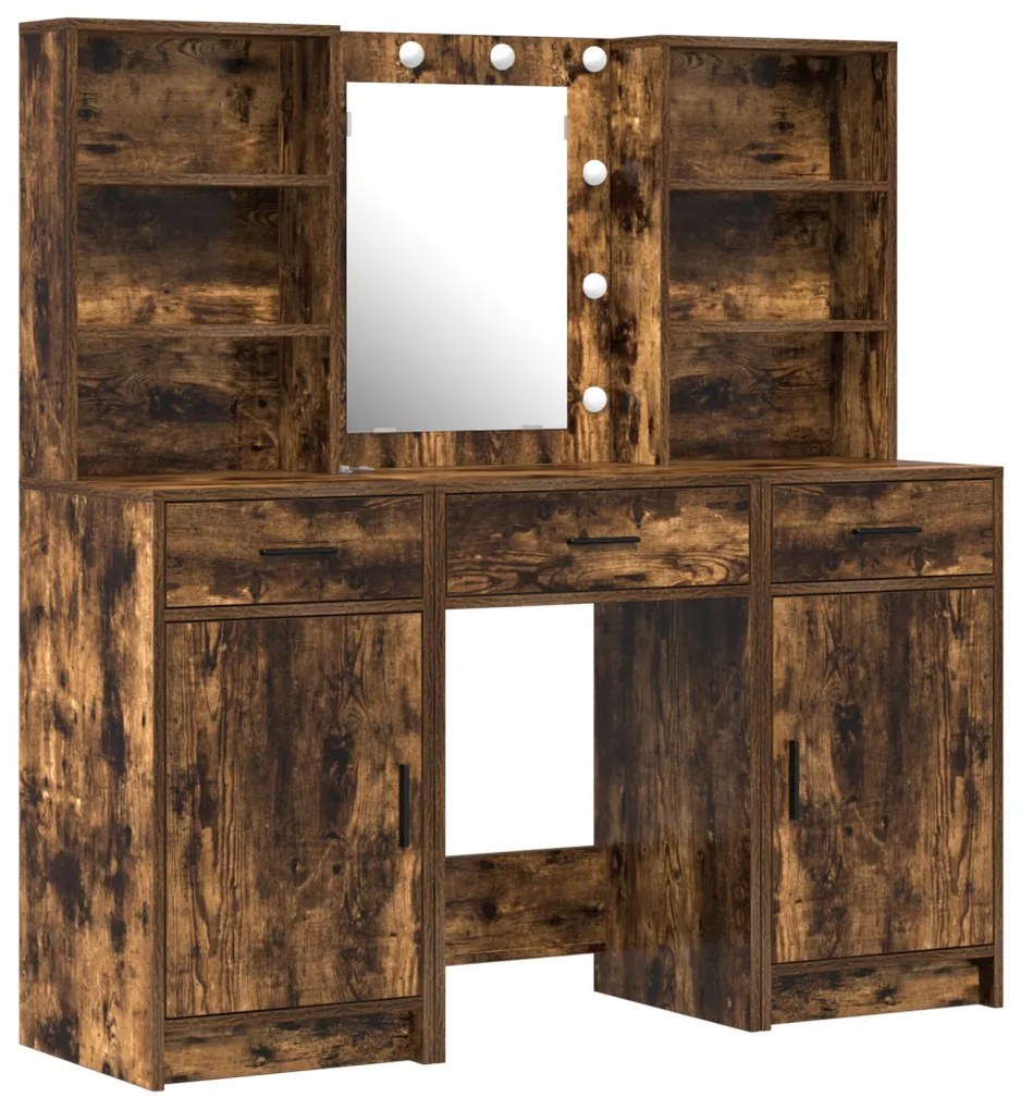 Sminkasztal Készlet 3 pcs Füstölt tölgy 50 x 41 x 135 cm