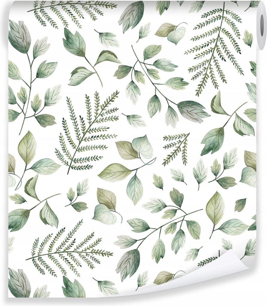 Tapéta Levelek Zöld A Falon Nappali Hálószoba Konyha Fal