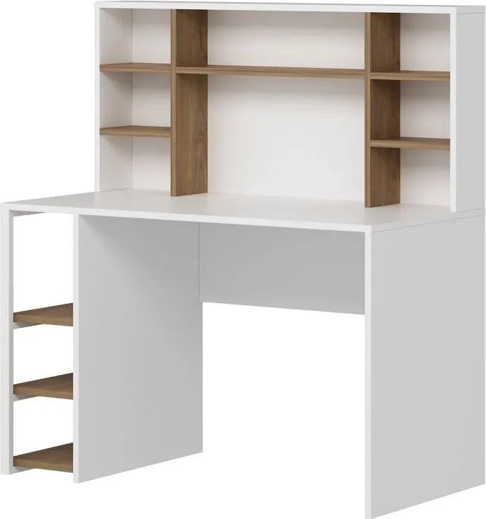 Liora irodai szekrény, fehér-dió, 120 cm