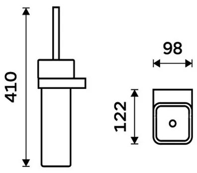 NIMCO NKC 30094K-90 - Falra szerelhető WC kefe NIKAU fehér/matt fekete