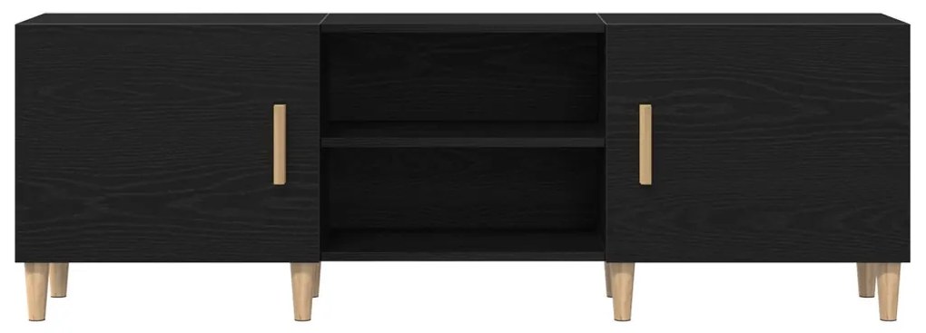 TV Állvány - Fekete Tölgy, 150x30x50 cm, Mérnöki Fából készült