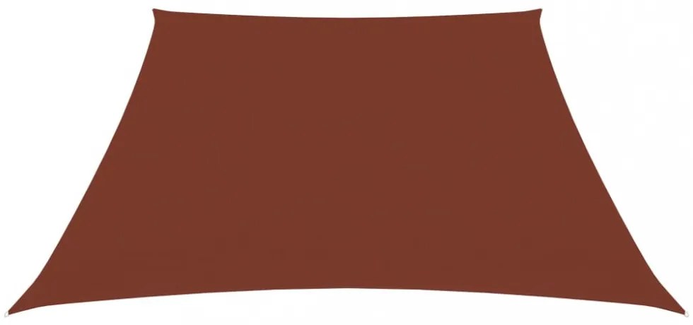 terrakotta trapéz alakú oxford-szövet napvitorla 2/4 x 3 m