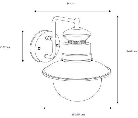 Lucide 11811/01/06 - Kültéri fali lámpa FIGO 1xE27/60W/230V