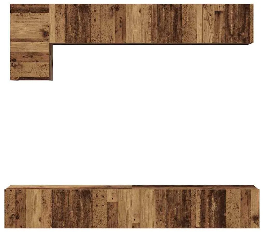 TV szekrény garnitúra 5 pcs Régi fa 100 x 30 x 30 cm Faanyag