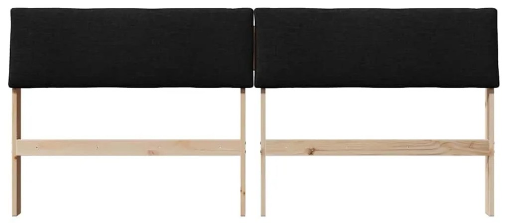 Kárpitozott fejtámla Fekete 180 cm Tömör fenyőfa