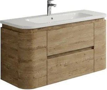 Naturel Shelley Fürdőszobaszekrény mosdóval 119x50x45 cm tölgy matt SHELLEY120OAK