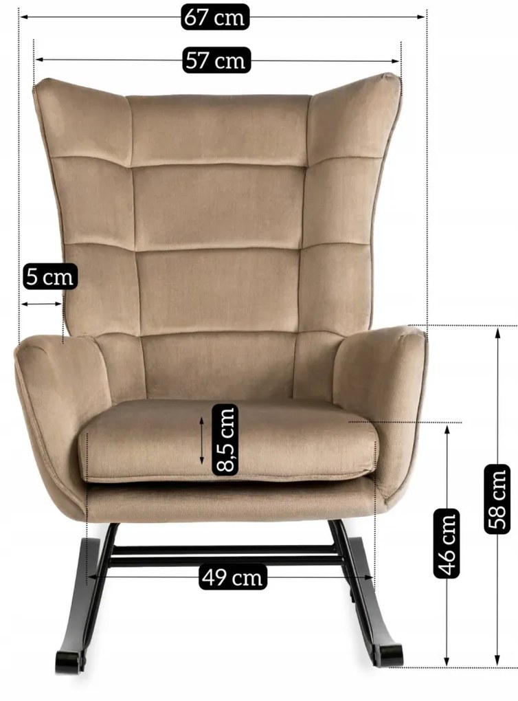 Scaun elegant din catifea gri. DAKOTA