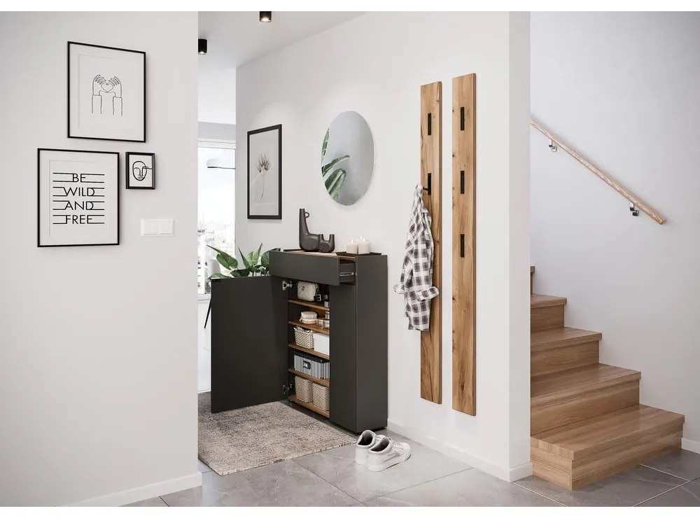 Antracitszürke szekrény 82x102x22 cm Ameca – Germania