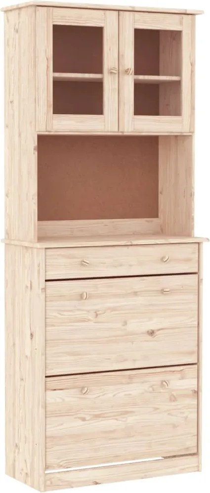 vidaXL ALTA tömör fenyőfa tálalószekrény 77 x 35 x 188 cm