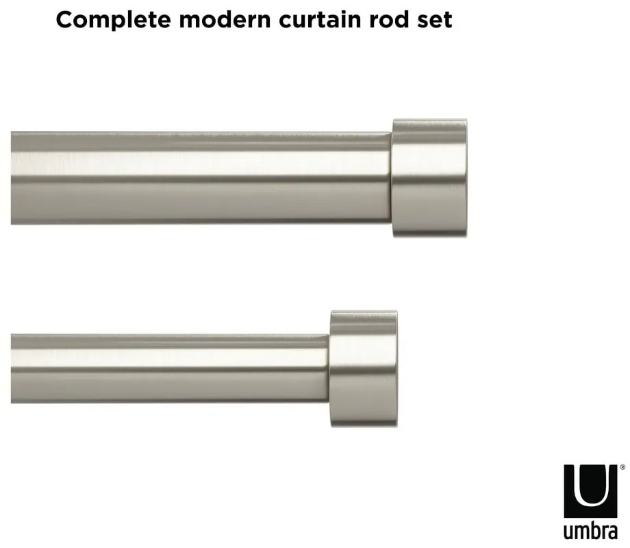 Rozsdamentes acél bővíthető-dupla függönykarnis 168 - 305 cm Cappa – Umbra