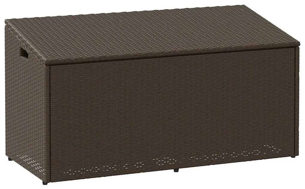barna polyrattan kerti tárolóláda 110x50x58 cm