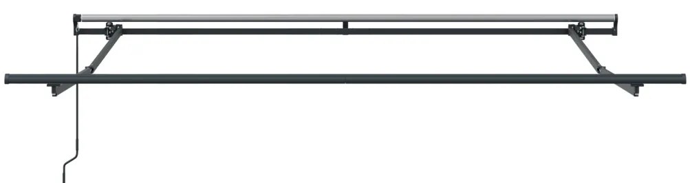 Kézi behúzható napellenző piros és fehér csíkos 350x250 cm
