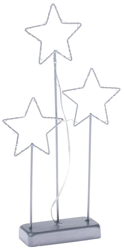 Csillagok karácsonyi világító dekoráció, 20 x 40 cm, 15 LED