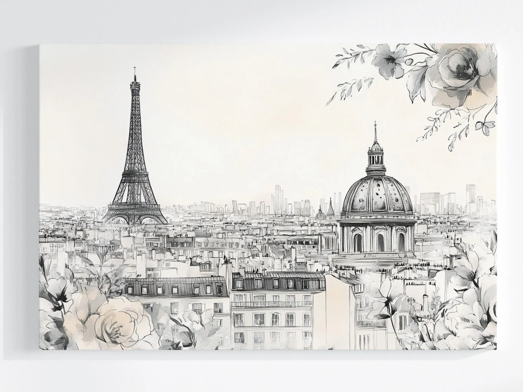 Vászonkép Canvas Város Panoráma Építészet Párizs Vázlat 120x80