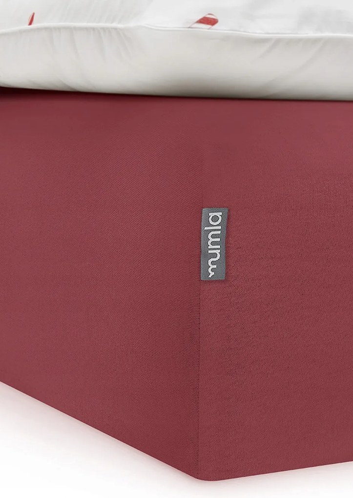 Bordó pamut lepedő 180x200 cm gumis Mumla
