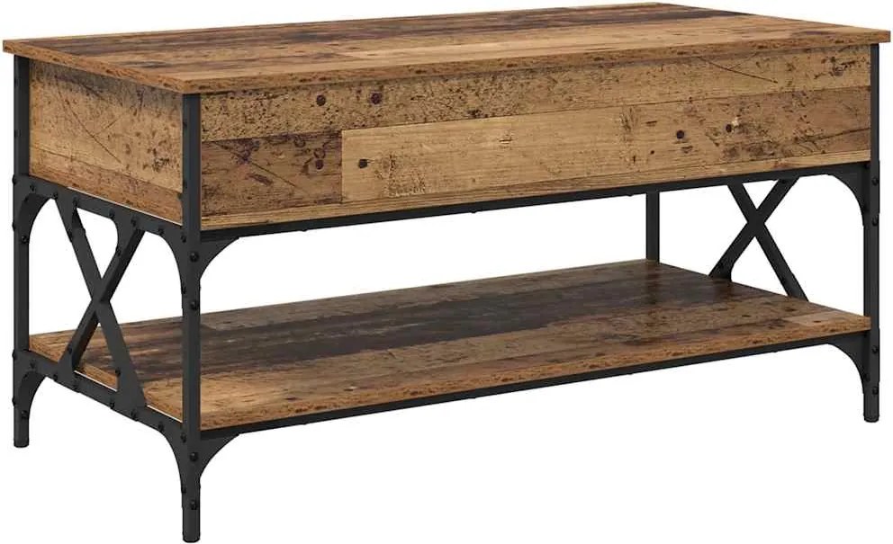 vidaXL Dohányzóasztal Öreg fa 100 x 50 x 50 cm Faanyag