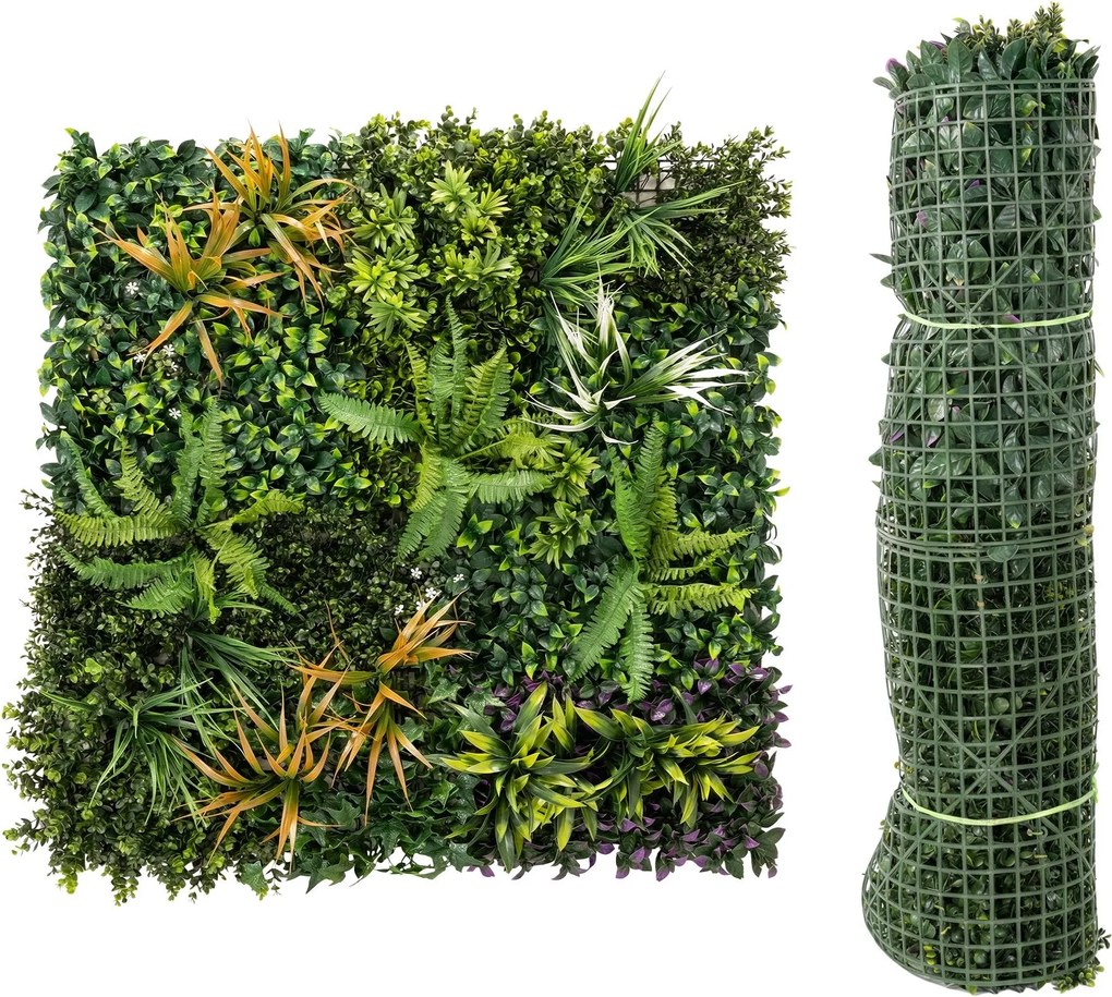 Outsunny műborostyán sövénypanel, 1 × 1 m (100 × 100 cm) — könnyen rögzíthető zöld dekoráció erkélyre, teraszra | Aosom