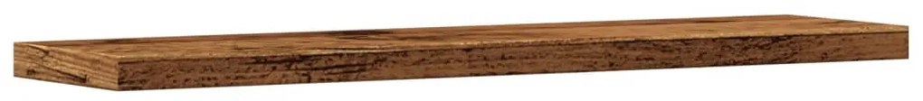 4 db antik fa színű szerelt fa fali polc 40 x 10 x 1,5 cm