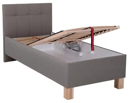Kárpitozott tárolós ágy, matrac nélkül MARIA ONE 90x200 cm taupe