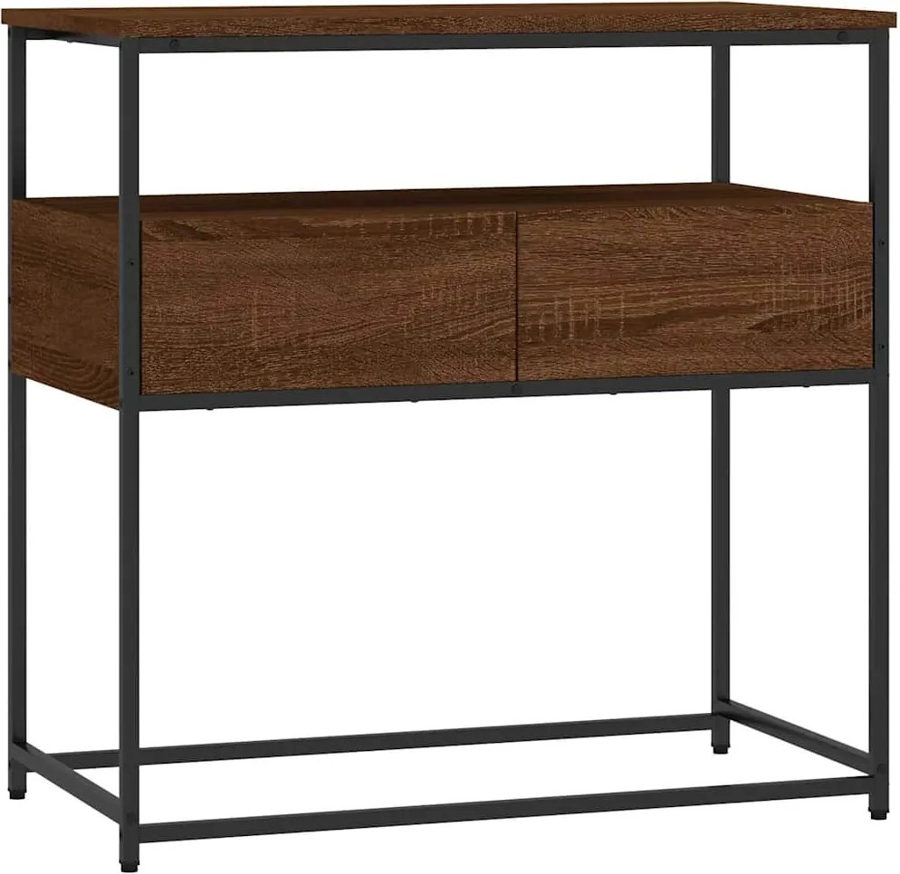 vidaXL barna tölgyszínű szerelt fa tálalóasztal 75x40x75 cm
