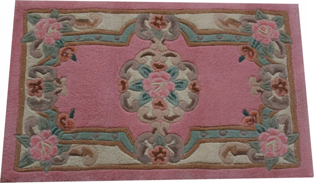 Aubusson gyapjú szőnyeg 46x76 rózsaszín