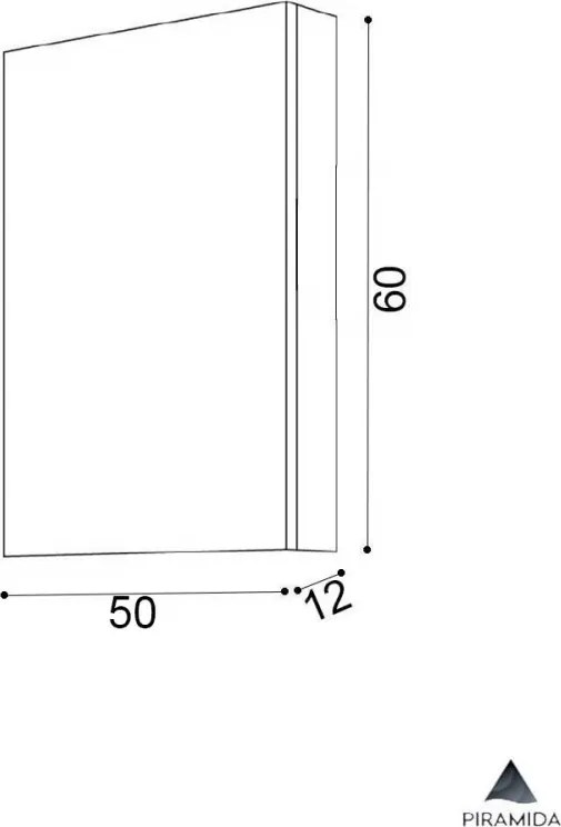 Piramida KARMA L Tükrös fürdőszobai szekrény - 50 x 60 x 12 cm