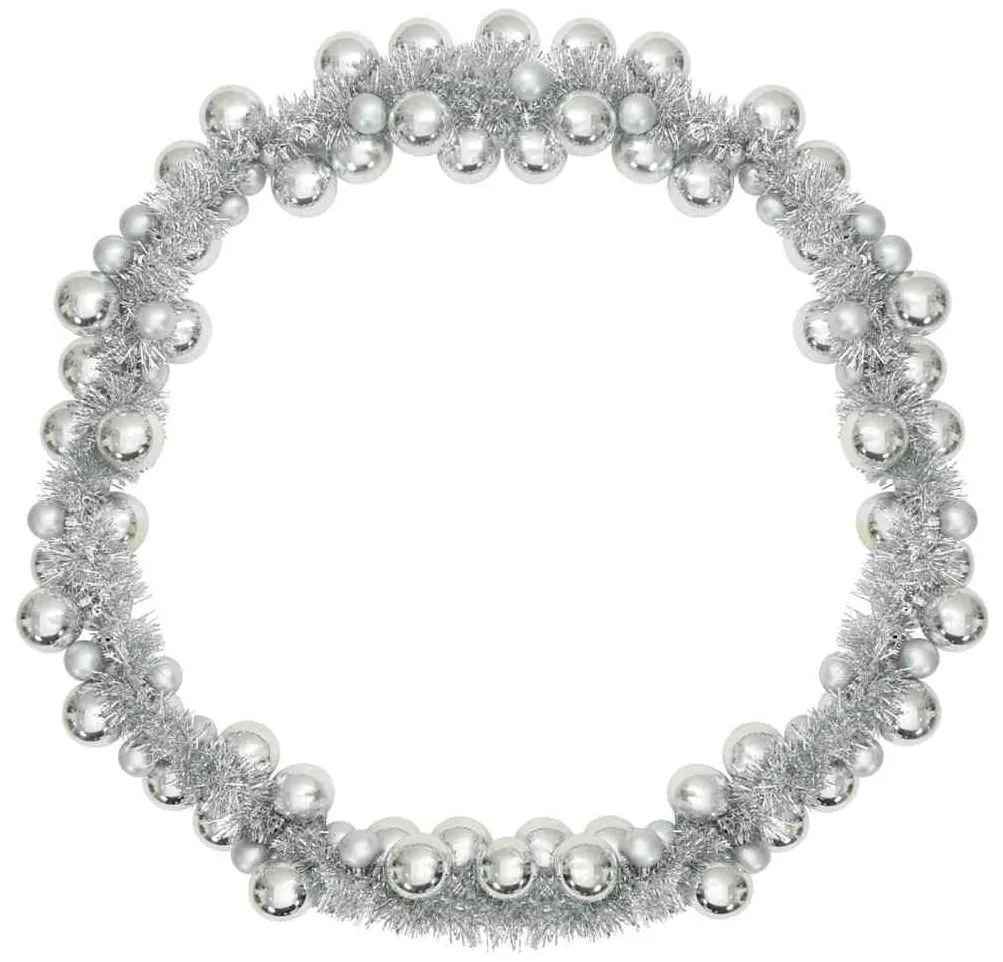 Karácsonyi gömb girland Ezüst 186 cm Polisztirol