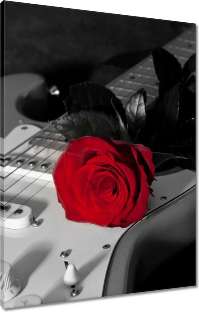 Vászonkép 60x80 Elektromos gitár rózsával