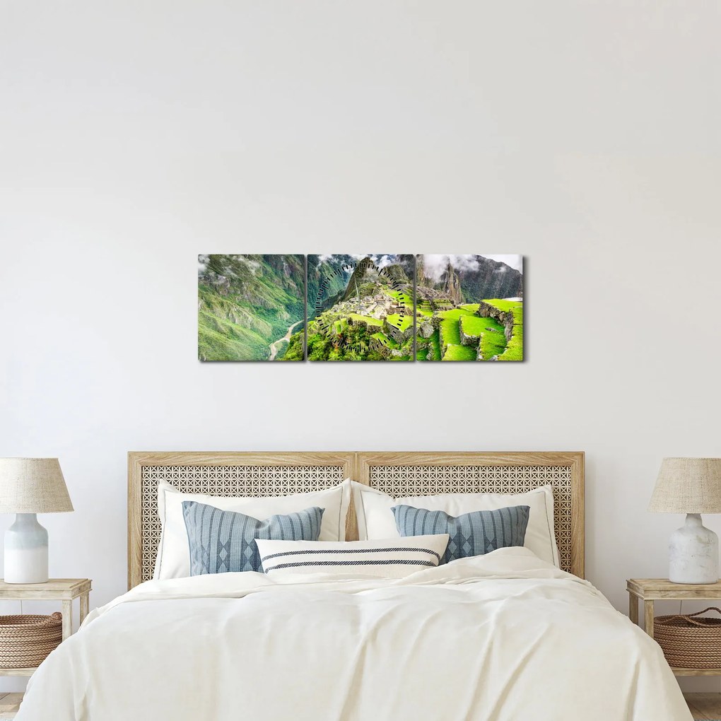 Kép - Machu Picchu (órával) (90x30 cm)