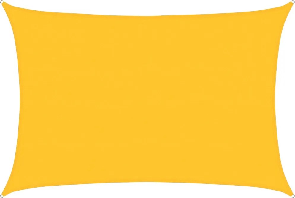 vidaXL sárga négyszögletű HDPE napvitorla 160 g/m² 5x7 m
