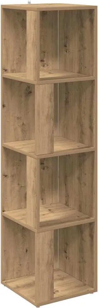 vidaXL kézműves tölgy szerelt fa sarokszekrény 33 x 33 x 132 cm