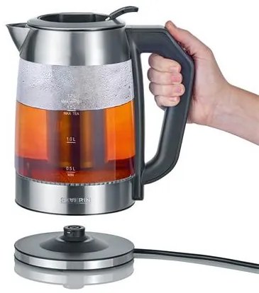 Tea-és vízforraló, 1,7 l, üveg, digitális, SEVERIN (KHKGB040)
