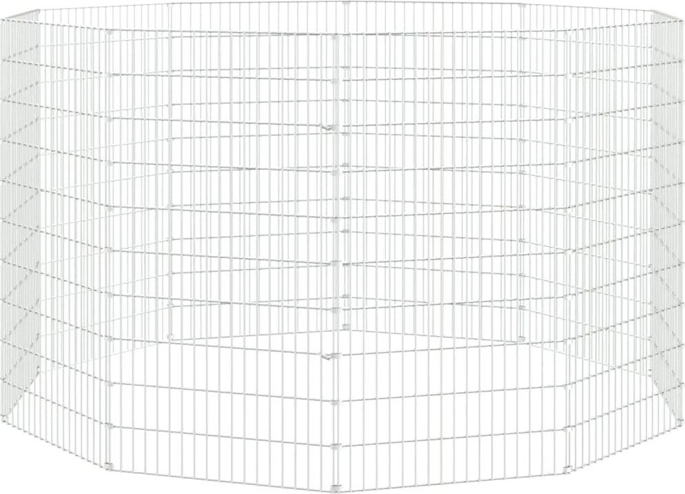 vidaXL 10 paneles horganyzott vas szabadon álló állatketrec 54x100 cm