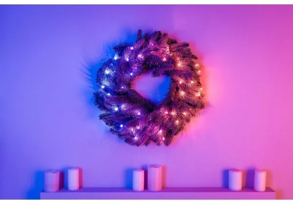 Twinkly GD20P4425P00 - RGB LED karácsonyi koszorú 50 LED, 60 cm, Wi-Fi, dimmer