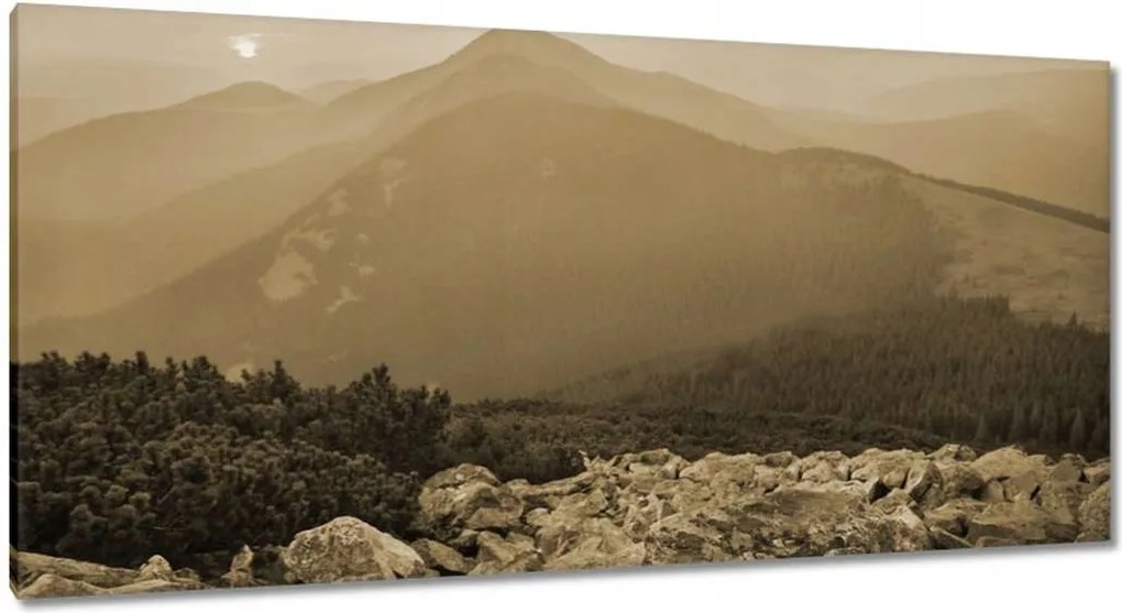 Festmények 115x55 Hegyi táj Tájkép