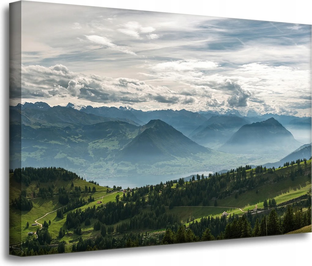 Vászonkép Hegyek Felhők Természet Erdők Természet 70x50 cm