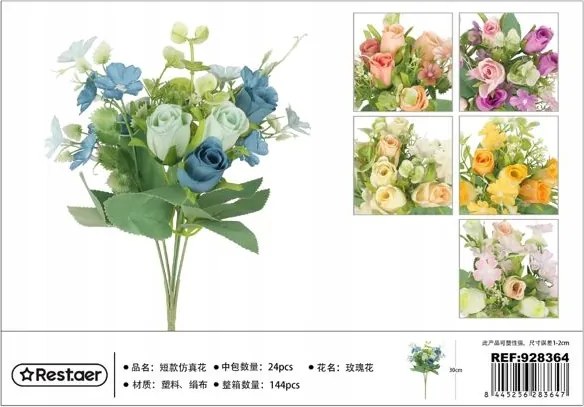 Mesterséges rózsacsokor realisztikus lakberendezés