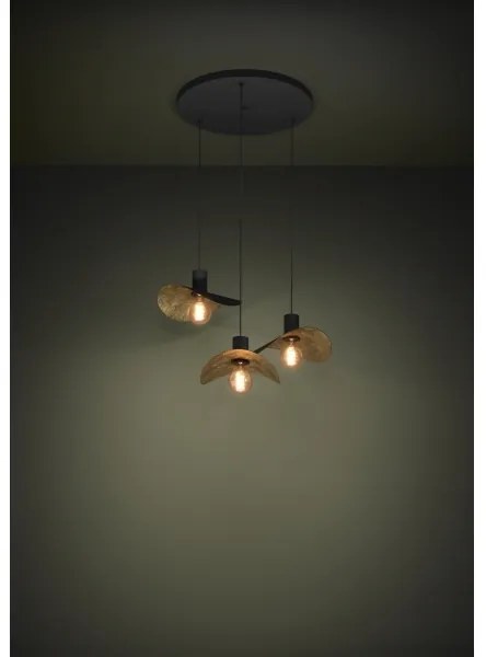 Eglo 390395 - Csillár zsinóron SACEDA 3xE27/40W/230V fekete/arany