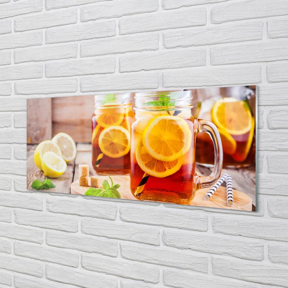 Üvegképek Hideg tea citrus szívószálak 100x50 cm
