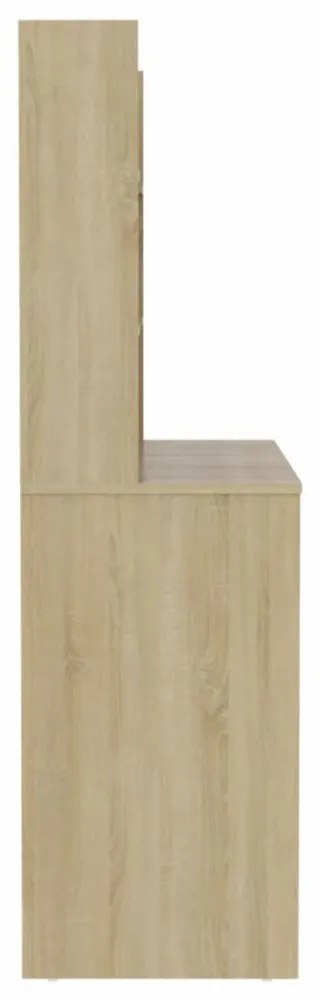tölgyszínű LED-es MDF sminkasztal 100 x 40 x 135 cm