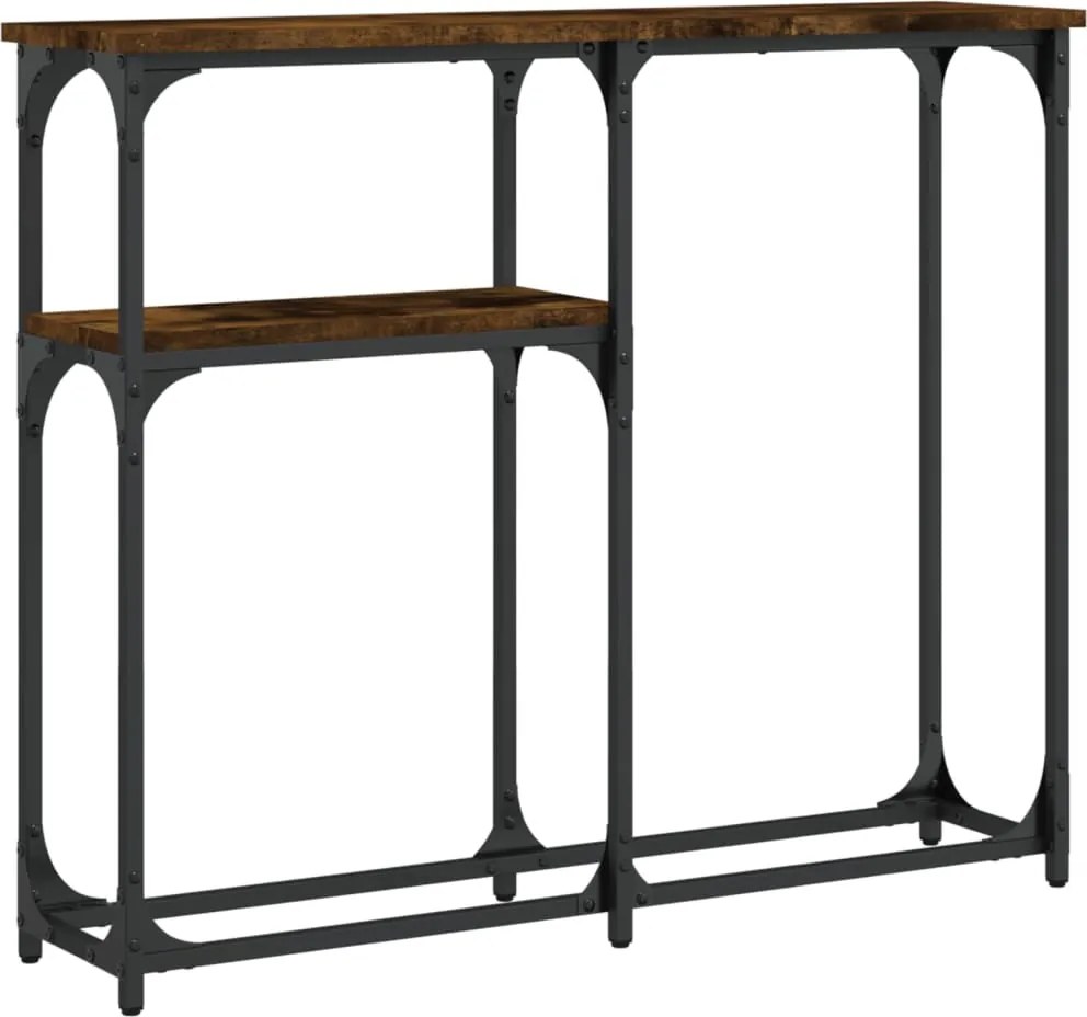 vidaXL füstös tölgy színű szerelt fa tálalóasztal 90x22,5x75 cm