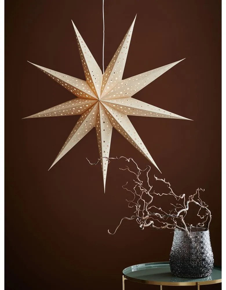 Fehér fénydekoráció karácsonyi mintával ø 75 cm Solvalla – Markslöjd