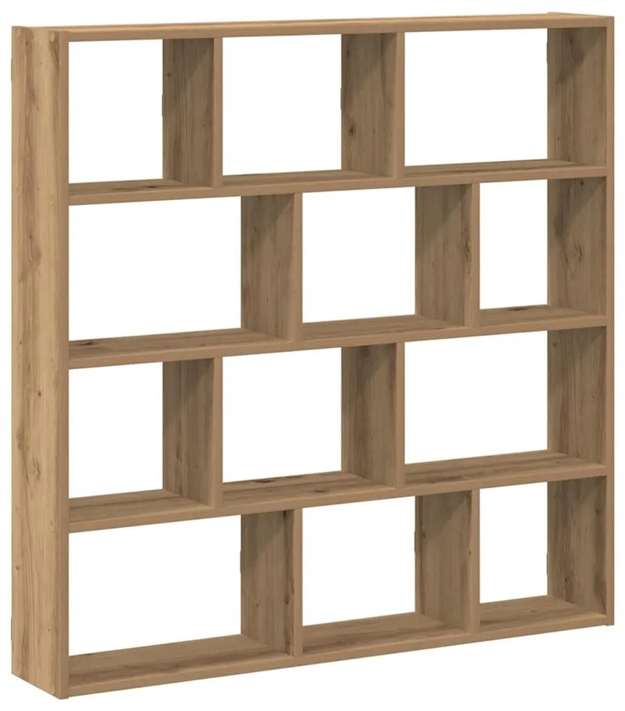 kézműves tölgy színű fali kockapolc 12 rekeszes színű