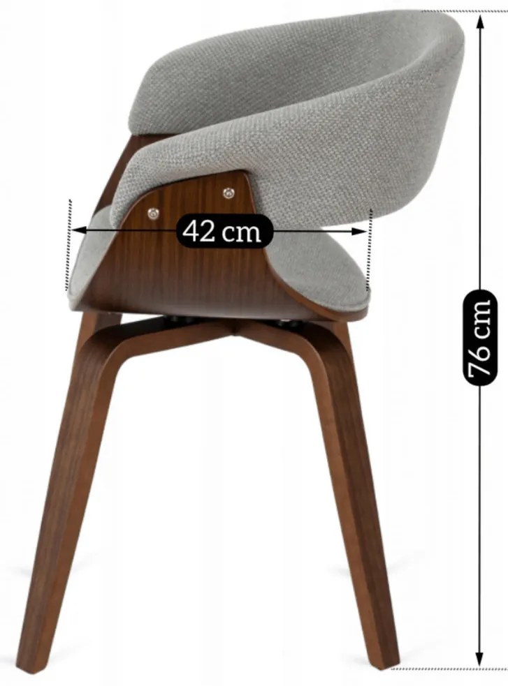 Elegáns Étkezőszék Szürke/Dió Színben. GARY 2