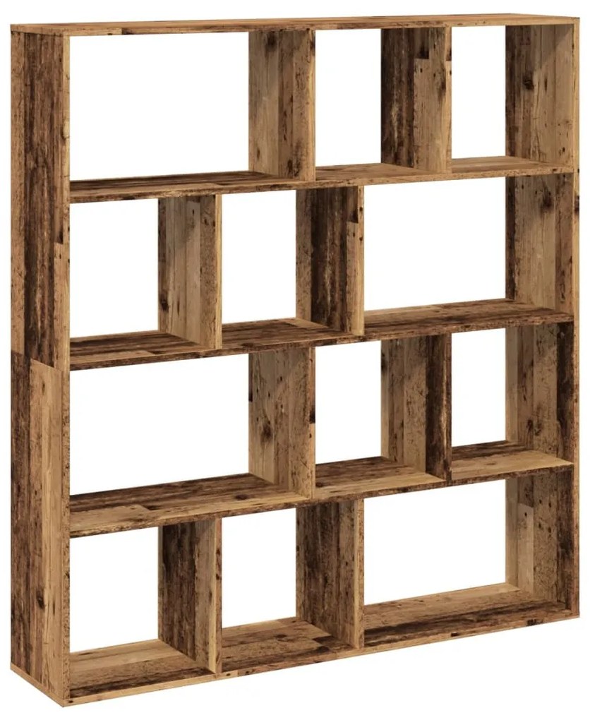 antik fa színű szerelt fa könyvszekrény 132 x 29 x 141,5 cm