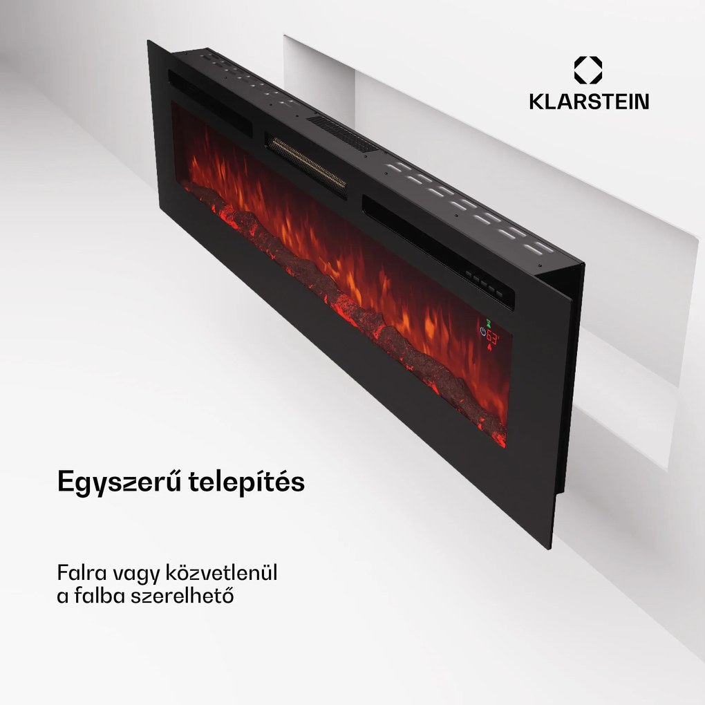 Klarstein Galeras 178, elektromos fali kandalló, 1800 W, LED