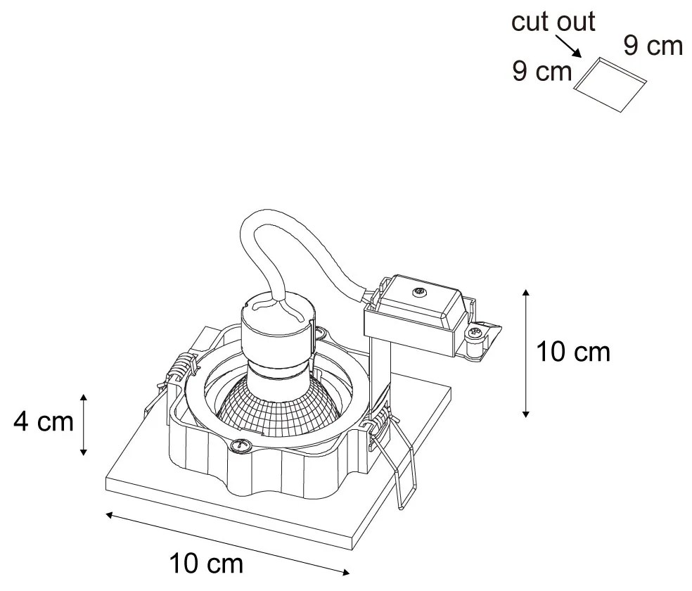 6 darabos modern, bézs színű, süllyesztett spotlámpa készlet GU10 50mm-es, forgatható és dönthető - Qure