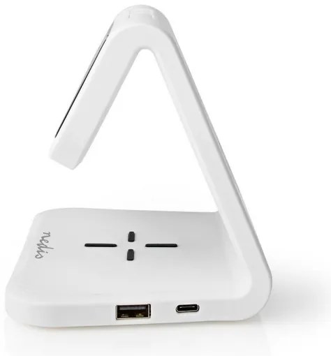 Nedis WCACQ10W1WT - LED RGB Ébresztőóra vezeték nélküli töltővel LED/10W/5V fehér