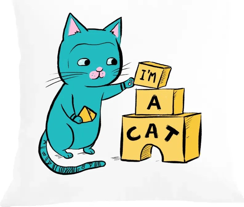 Párna párnahuzat Cica vagyok Ajándék