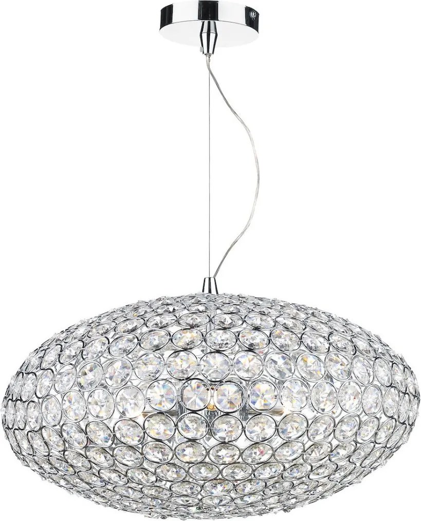 DAR LIGHTING KYR0350 KYRIE Kristály Függesztett Lámpa Csiszolt Króm E14 IP20